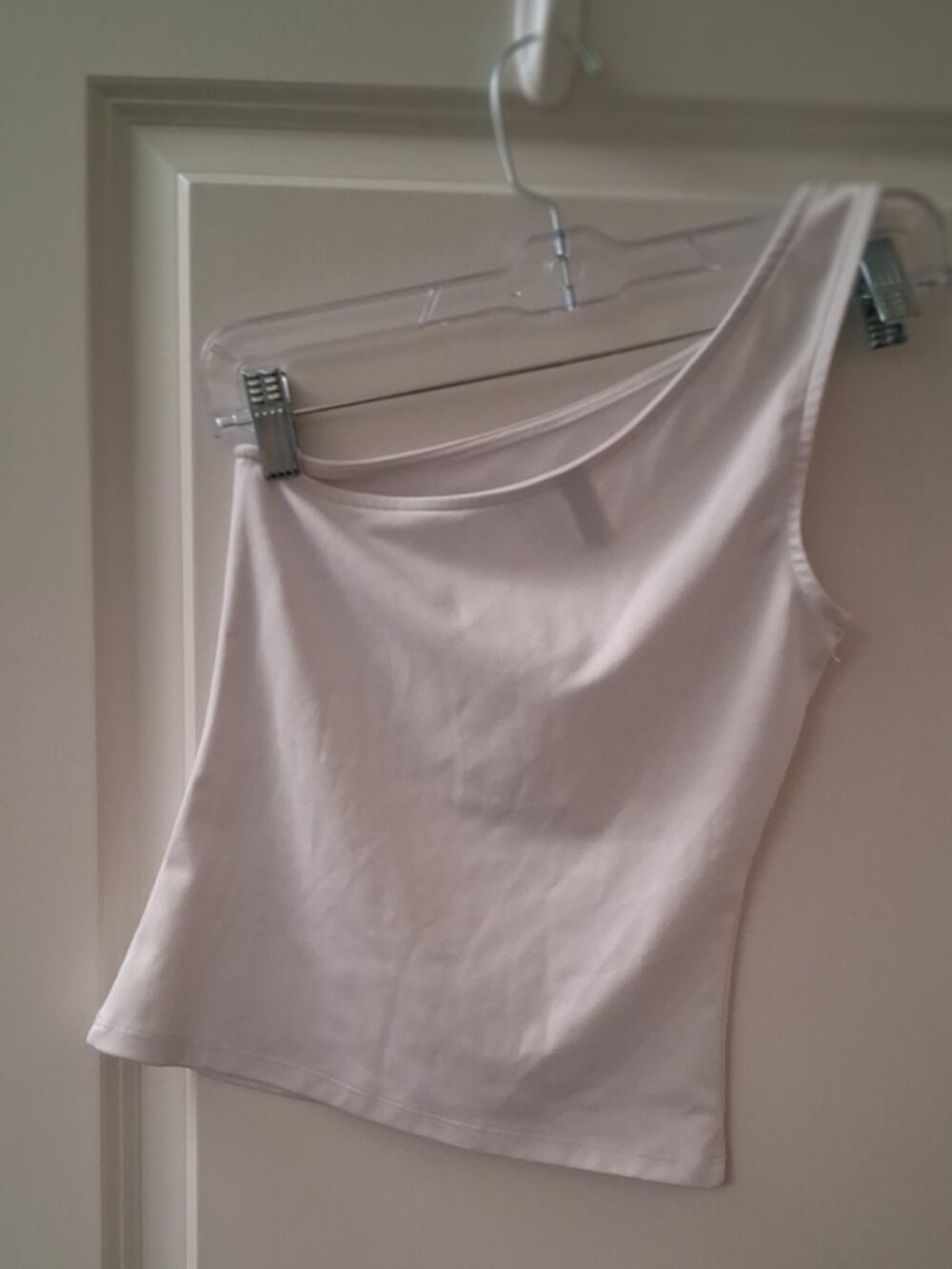 H&M Divided Women's White One Shoulder Tank Top SZ XS - Picture 3 of 4